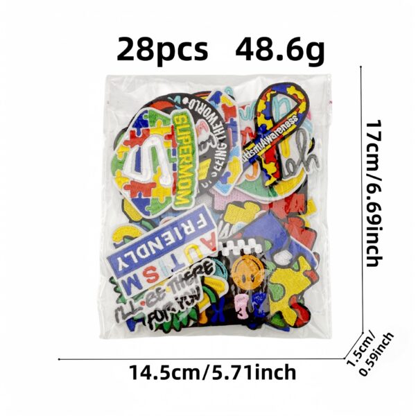 oly-759a4b103c4bc28864b32346b4c5e383 Wholesale Colorful Puzzle Embroidery Autism Awareness Cloth Patch Iron-On Craft Supply