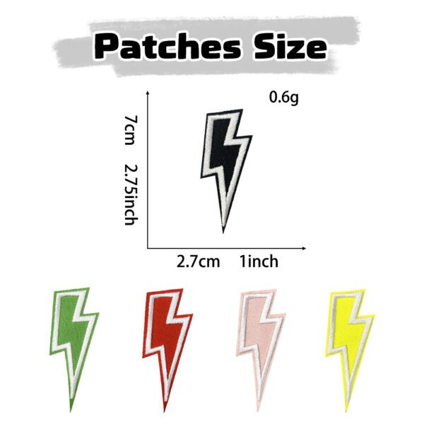 oly-759c232961418bc671a42cb2b1c420ac Wholesale Polyester Embroidered Lightning Patch - Decorative DIY Iron-On Applique for Hats, Clothes, Shoes