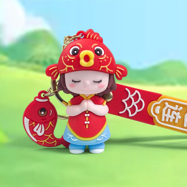 oly-75b3f7ce503f77111fab0ce91a5d6c51 Wholesale Cute Koi Girl PVC Keychain Trendy Bag Charm Gift