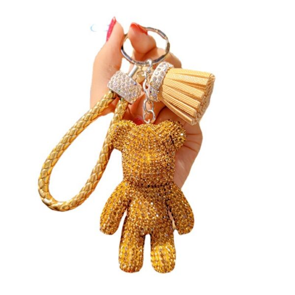 Wholesale Czech Diamond Violent Bear Bag Charm Keychain Fashion Accessory Gift