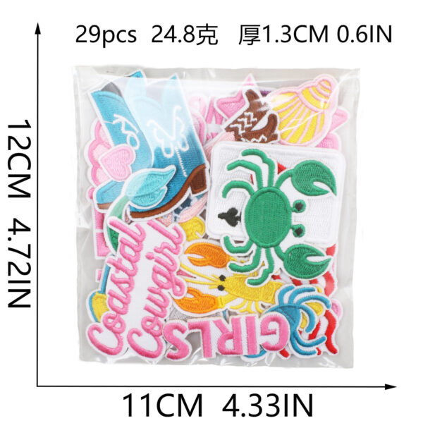 Wholesale Mermaid Wave Embroidered Patch with Anchor Design for Clothing Bag Decoration Fashion Accessory