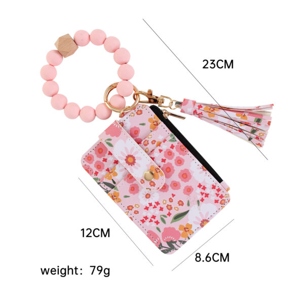 oly-75db15fcc677c7b294ecafd039bb77e0 Wholesale Pastoral Floral Print PU Leather Card Holder Wallet Keychain Trendy Bag Charm Accessory
