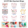 Wholesale 2/4/8pcs Watercolor Cute Fairy Animal Floral Print Mini Cup Keychain Sticker