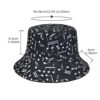 Wholesale Trendy Music Note Bucket Hat Sun Protection Black Fashion Accessory