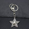 Wholesale 3D Embossed Star Distressed Finish Zinc Alloy Keychain Car Key Accessory for Men