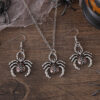 Wholesale Zinc Alloy Electroplated Gothic Spider Halloween Earring and Necklace Set Fashion Accessory