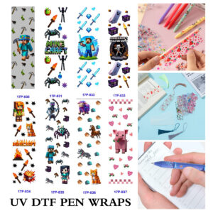 oly-7611ab958f88d2763f01a79d5049c598 Wholesale 2/8/16pcs UV DTF Stickers Pixel Block Adventure Game Patterns Pen and Bookmark Stickers