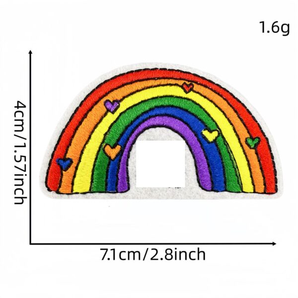 oly-7616f29a6ae68a6bc09a695b3bd54c0a Wholesale Rainbow Embroidered Patch Set - 9 Pieces Decorative Iron-On Patches for DIY Clothing Accessories