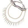 oly-7619f991a55757728e04e69efec1d60b Wholesale Punk Style Double Layer Fringe Rivet Clavicle Necklace, Fashion Jewelry Accessory for Casual Everyday Gift