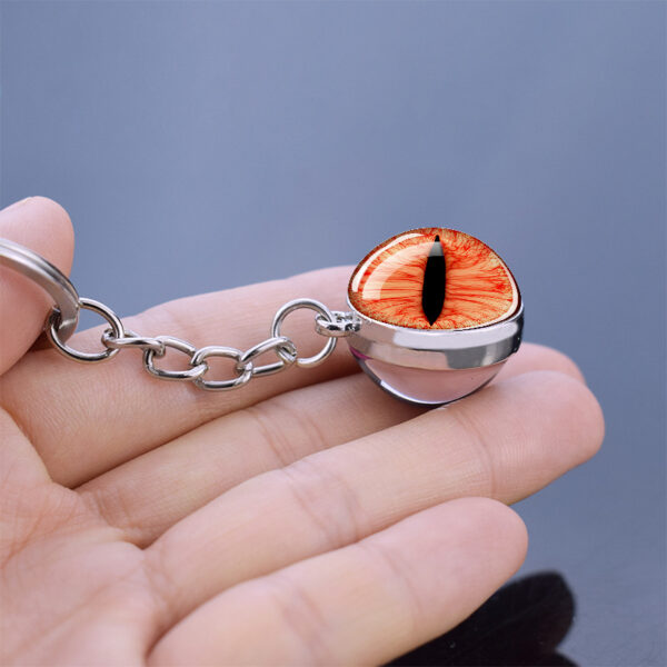 Wholesale Niche Glow in the Dark Glass Ball Keychain Metal Electroplated Animal Pendant, Gift for Backpack and Car Key Accessory