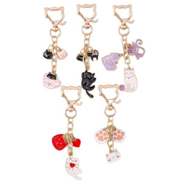 Wholesale Cute Cat Paw Keychain Zinc Alloy Cartoon Keychain Gift Accessory
