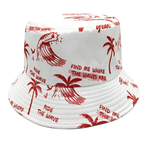 oly-765d0f8ff2f103ca7f588e1fc0dfda8a Wholesale Double Sided Fisherman Hat Palm Tree Pattern Beach Vacation Sunscreen Fashion Accessory Gift
