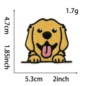 Heated melt glue*yellow*unrule*gold retriever*flat embroidery