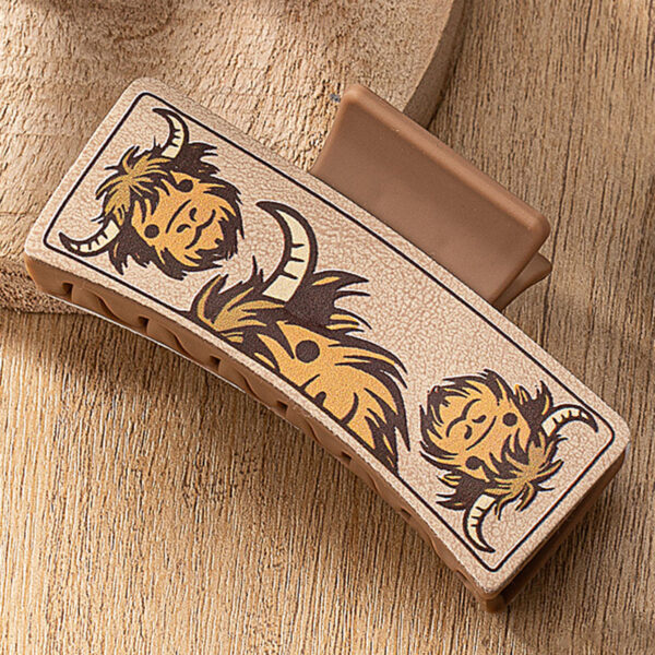 Wholesale Acrylic Western Cow Print Hair Claw Clip Trendy Fashion Hair Accessory for Everyday Styling