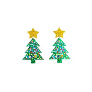 Green glitter christmas tree