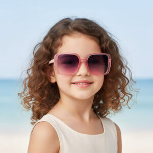 Wholesale Children's Square Sunglasses UV400 Sun Protection with Ring Detail Trendy Kids Fashion Accessory
