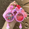 Wholesale Cartoon Rabbit Ear Oil Filled Keychain Pendant Bag Charm Gift