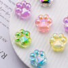 oly-76b73056356a84e5277bb59b1f3663e6 Wholesale Cat Paw Two Tone Green Acrylic Beads with Electroplated Finish for DIY Phone Chain Car Hanging Craft Supply