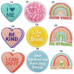 Positive energy english fabric patch set - 9 pieces