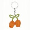 Wholesale Green Wool Tulip Bud Keychain Fashion Car Key Accessory Gift