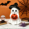 Wholesale Resin Halloween Ghost Pumpkin Ornament White Cute Decorative Accent Party Gift