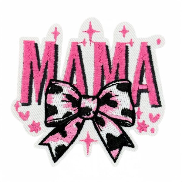 Wholesale Trendy MAMA Series Plaid Leopard Lightning Embroidery Iron-On Patches - 12 Pieces, DIY Hat Decoration Accessory