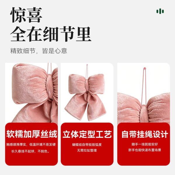 oly-7705bb10991cb4455a214f194e39745a Wholesale White Velvet Christmas Bow Hanging Decoration European Style Large Size for Tree Wall Home Decor Gift
