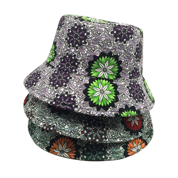 Wholesale Modern Printed Bucket Hat with Floral Pattern for Sun Protection Unisex Everyday Cap