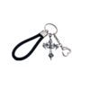 Wholesale Vintage Punk Cross Keychain Heart Pendant Black Metal Bag Charm for Bags and Keys