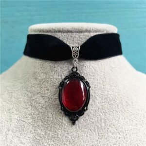 oly-772d8dd69d835c72b49c59cdf2e223ba Wholesale Red Velvet Vintage Pendant Necklace Gothic Gothic Jewelry Fashion Accessory Gift