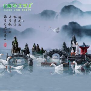 Wholesale Chinese Style Miniature Landscape Resin Ornament - Duck Decorative Accent for Home Office Gift