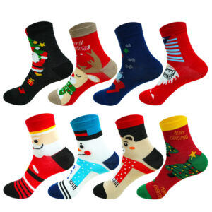Wholesale Christmas Cartoon Mid Calf Socks for Women Winter Polyester Cotton Gift Boutique Resale