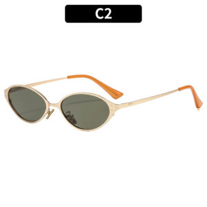 C2-Gold-framed dark green trim
