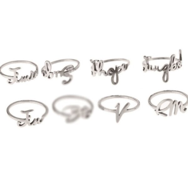 oly-77519e844bcc02db4869b662e6e8caa1 Wholesale Polished Alloy Bohemian Letter Ring Trendy Unisex Jewelry Accessory