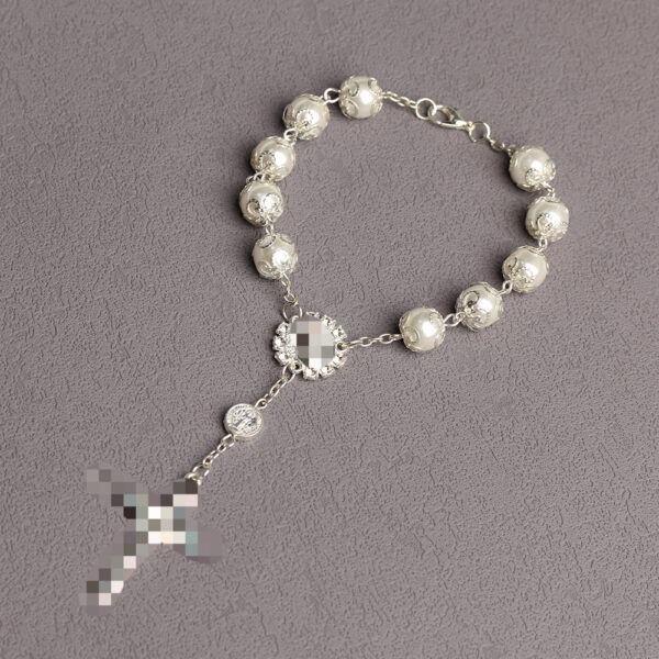 oly-775be345301e2634555b213ecc8904c5 Wholesale Cross Bead Bracelet Gold Silver Glass Pearl Fashion Accessory