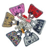Wholesale Rhinestone Love Letter Bag Charm Keychain with Tassel, Stylish Jewelry Accessory for Gift Resale