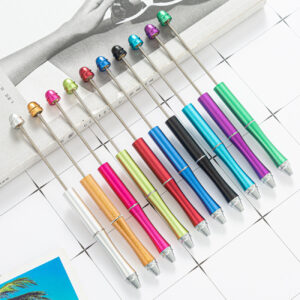 Wholesale Creative Metal Beaded Pen DIY Round Pen for Office Gift Boutique Resale