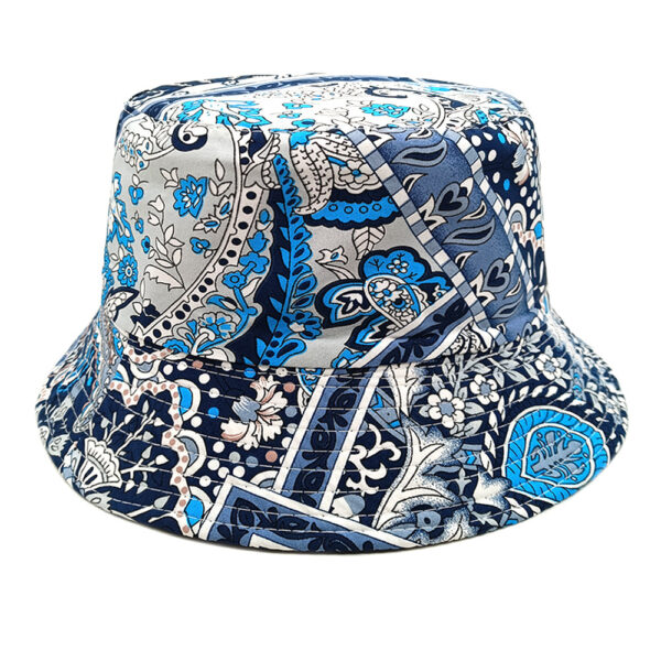 oly-77f7c3b9901c94deaa1ff24d39b4d268 Wholesale Paisley Print Color Block Double Sided Bucket Hat Casual Sun Hat for Women