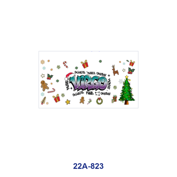 oly-78070d650741b91b6854f9b4f0814d21 Wholesale 5pcs Cheerful Graffiti Zodiac Letter Christmas Tree Gingerbread Candy Cane Gift Reindeer Snowflake Rose Teapot Mixed Decor Prints 16oz Cup UV DTF Wraps