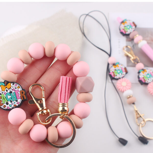 Wholesale Silicone Keychain Wristlet Creative DIY Teacher's Day Gift Boutique Resale