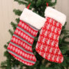 Wholesale Christmas Striped Stocking Red White Large Size Holiday Gift Bag Resale