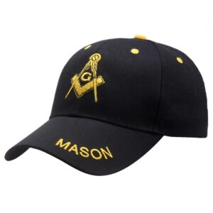 oly-784dcbada57e38b8c5d12e342e57dc48 Wholesale Masonic Embroidered Baseball Cap Cotton Black Sun Hat for Party Gift