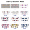 oly-784efcc3092cdec28855c4f4da627c66 Wholesale 8pcs Nurse Element, Letter Quote Sports Team Logo Pattern 3oz Cup Stickers Wrap OLY Exclusive