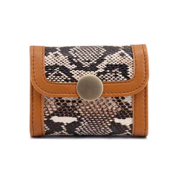 Wholesale PU Leather Retro Stitched Card Holder Wallet with Animal Pattern Fashion Accessory for Women