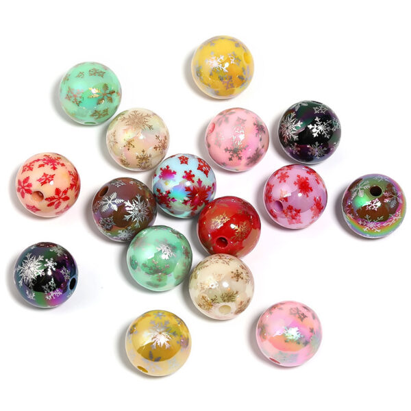 oly-7867576da47a83ae2020b9acf398bbf4 Wholesale Christmas Snowflake Acrylic Beads Random Mixed Colors for DIY Jewelry Craft