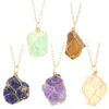 oly-7869e2a5976513f97578d4fd72c6d7b4 Wholesale Leaf Design Irregular Agate Pendant Necklace Fashion Accessory Boutique Resale Gift