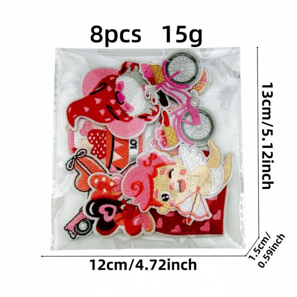 Wholesale Valentine's Day Heart Embroidery Patches Set of 8 - Decorative Iron-On LOVE Letters for Clothing Accessories