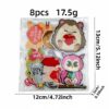 Wholesale Cute Animal Embroidery Patches with Heart Motifs 8 Pack Decorative Iron On Badges for Clothing and Craft Supply