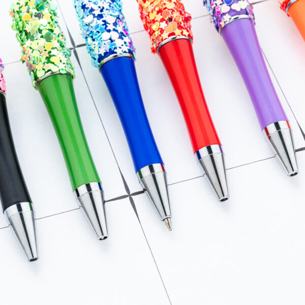 oly-787b6176a7eebcd04ff3a4c487835349 Wholesale DIY Sequin Beaded Pens - Colorful Star Heart Ballpoint Pens for Office or Gift