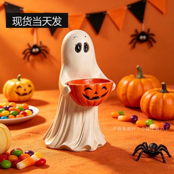 Wholesale Ghost Pumpkin Resin Statue Bowl - American Country Home Decor Gift
